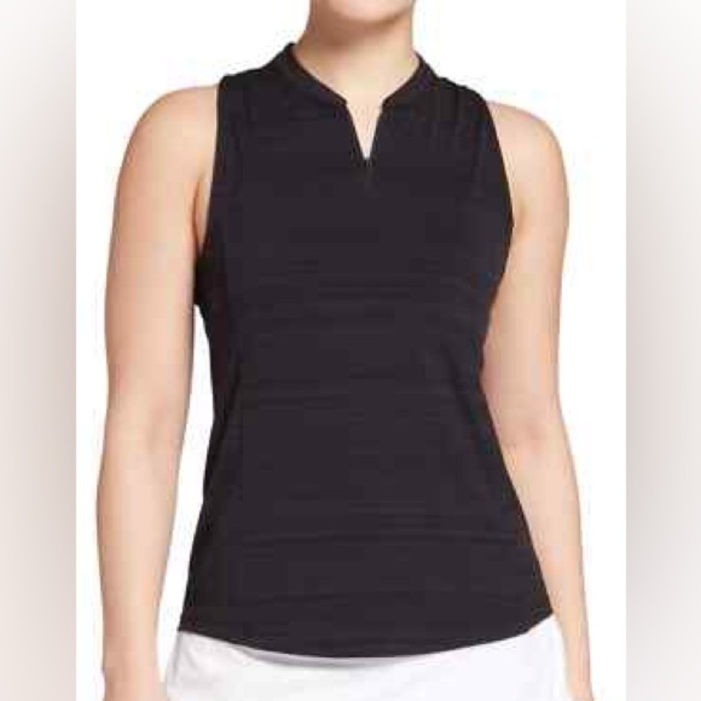 NWT Slazenger Black Sleeveless Golf Polo Mock Neck